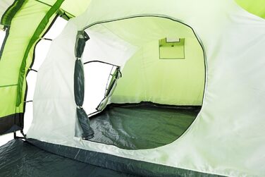 Намет CampFeuer Super+ для 4 осіб: великий тунельний намет з 2 входами та тамбуром, водовідштовхування 3000 мм | Груповий, сімейний намет для кемпінгу (зелений/чорний)