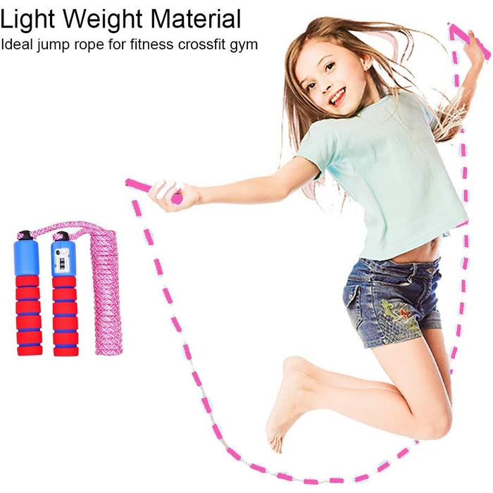 Скакалка Springseil Sunshine Smile: швидка, регульована, з лічильником, для дітей та спорту (червона, синя)