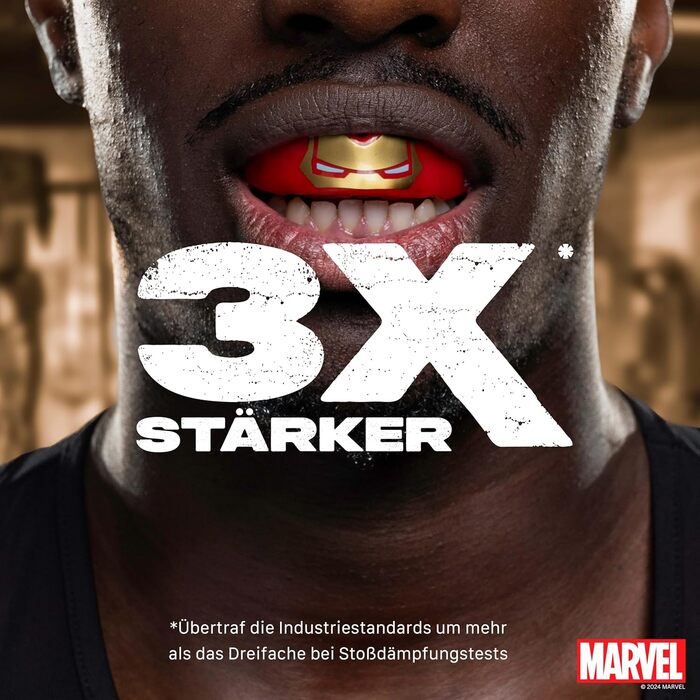 Захист зубів Marvel Iron Man для дорослих та дітей. Захисний капу для спорту (ругбі, MMA, бокс, джудо, хокей). Підходить для дітей до 11 років.