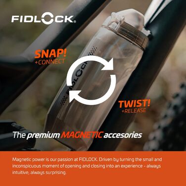 Велосипедна пляшка Fidlock Twist 590 мл, прозора з чорною кришкою, з магнітним кріпленням