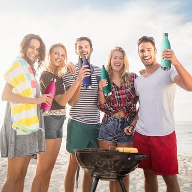 Термос KollyKolla з нержавіючої сталі, 500мл/750мл/1л, без протікань, ізотермічна пляшка, для дітей, спортивна, для школи, фітнесу, відпочинку на природі, кемпінгу, 1000 мл, темно-синій