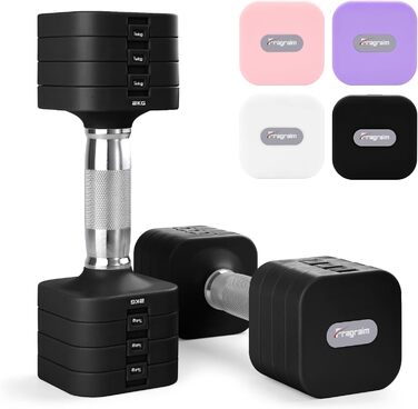 Набір гантелей Fragraim 5 кг x 2 (регульовані) для дому, фітнесу та силових тренувань, чорний