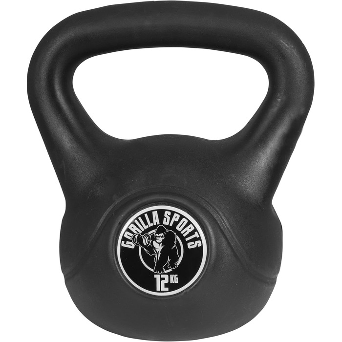 Кетлбел GORILLA SPORTS з пластика, 2-20 кг, одинично або комплект, з/без підставки – гиря для фітнесу