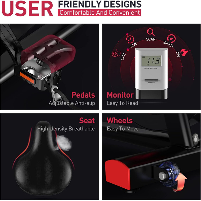 Велотренажер JOROTO X2/X2PRO з регульованим магнітним опором, LCD-дисплеєм та тримачем для планшета (12.6'), до 150 кг