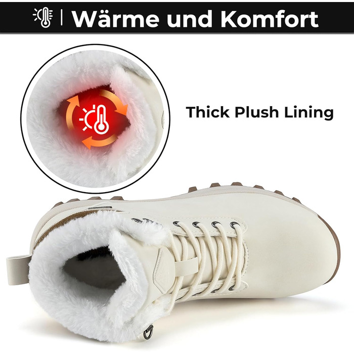 Зимові черевики Mishansha для чоловіків та жінок. Теплі, з підкладкою, зимові чоботи для активного відпочинку. Розміри 36-48 EU (42 EU, Бежевий)