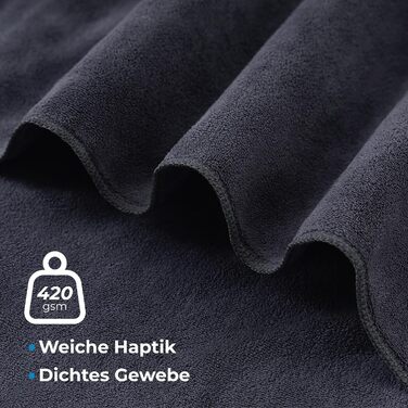 Рушник для фітнесу з мікрофібри 120x50 см - швидковисихаючий, з кишенею на блискавці, м'який спортивний рушник для спортзалу та фітнесу, темно-сірий