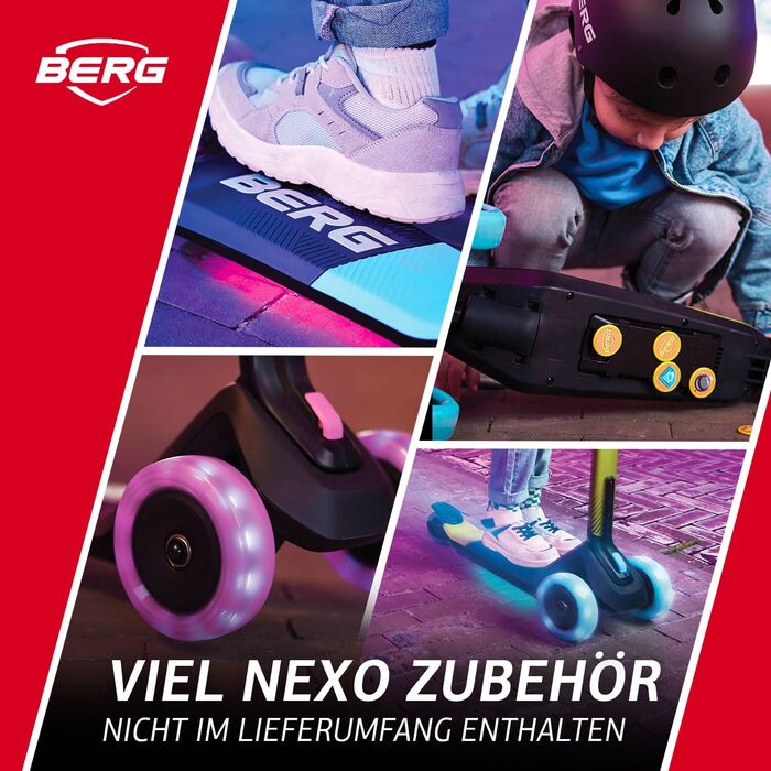Дитячий самокат BERG Nexo складаний, регульований, для дітей 2-12 років, висота 67-83 см, з ергономічним гальмом та керуванням нахилом
