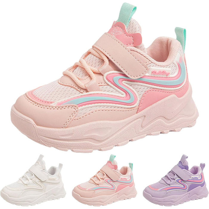 Дитячі спортивні кросівки для хлопчиків та дівчаток: дихаючі, легкі, унісекс, з антиковзкою підошвою та кріпленням на липучці. Ідеально для залу, фітнесу та тенісу. Розмір 29 EU, колір білий