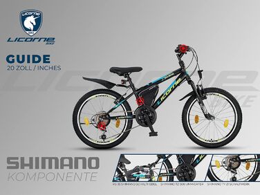 Гірський велосипед Licorne Bike Guide Premium 20 дюймів, 18 швидкостей, для дітей та дорослих, дівчат і хлопців