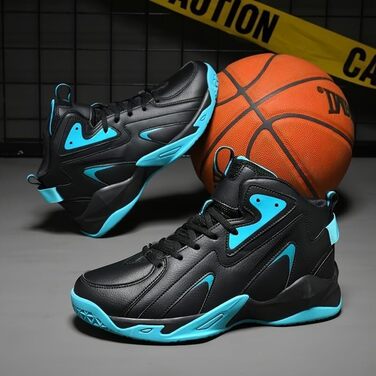 Чоловічі баскетбольні кросівки хай-топ великих розмірів, дихаючі, антиковзкі, амортизуючі, для спортивних тренувань, ціан, 44 EU