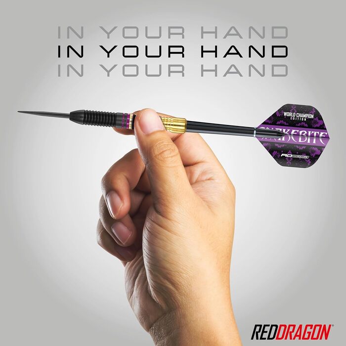 Дротики для дартсу Red Dragon Peter Wright Snakebite Brass з латуні, сталевий наконечник, фіолетові
