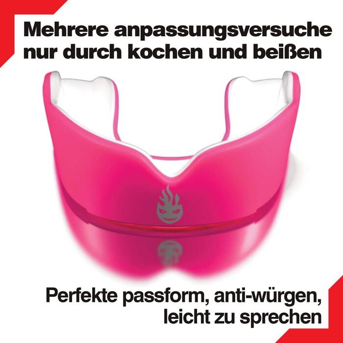 Захист рота Dr. Knox для дорослих, дітей та підлітків – капу для контактних видів спорту (бокс, єдиноборства, футбол, баскетбол, хокей) – чорний/золотий (дорослий (>11), рожевий/білий (юніор (<11))