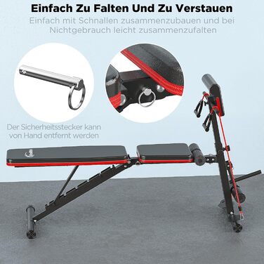 Складана тренажерна лава для дому з жимовою лавою, розгиначем ніг та подушкою Preacher Curl, римський стул, тренажер спини, вантажопідйомність 350 кг, для силових тренувань, домашній спортзал, комплексне тренування