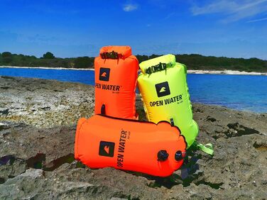 Надувна буйка OPENWATER для плавання та триатлону з рюкзаком 3-в-1, 28L, з водонепроникною сумкою
