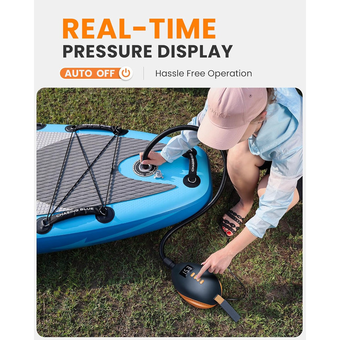 Електричний надувний насос OutdoorMaster Dolphin 20PSI для SUP, човнів та водного спорту (оранжевий)