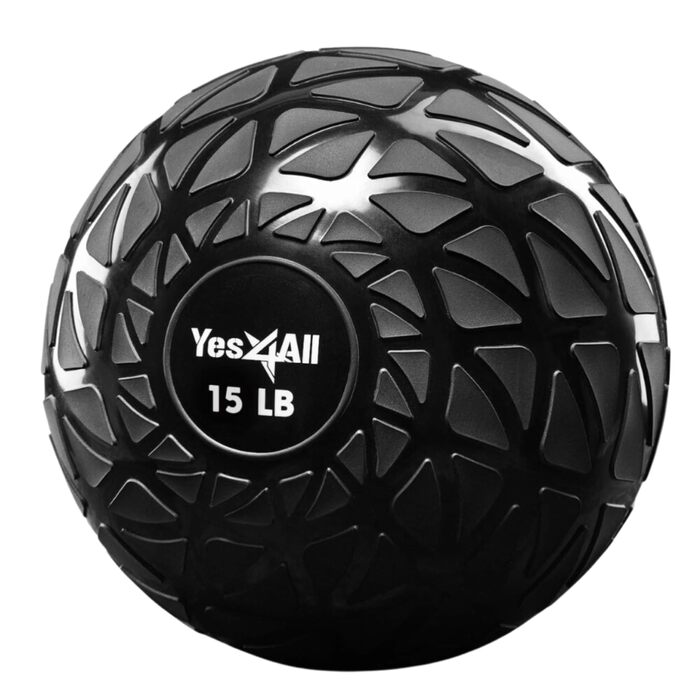 М'яч для ударів Yes4All Medizinball - 4.5-18 кг, чорний, синій, блакитний, помаранчевий, глянцевий - для силових тренувань та фітнесу
