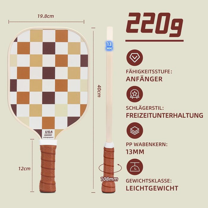 Набір для піклболу: ракетки (2 шт.), м'ячі (2 внутр., 2 зовн.), сумка | Графіт та скловолокно | Для початківців