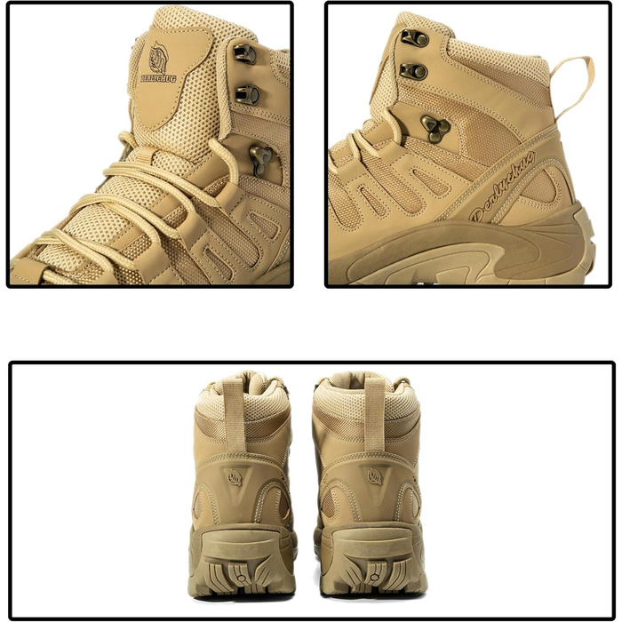 Чоловічі трекінгові черевики, тактичний рюкзак, легкі пустельні черевики (44 EU, пісочно-хакі)