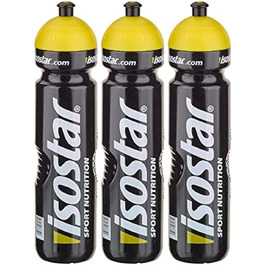 Спортивна пляшка для води Isostar 1000 мл, BPA-free, для бігу, велоспорту, тренажерного залу, туризму, герметична кришка Push & Pull (набір 3 шт.)