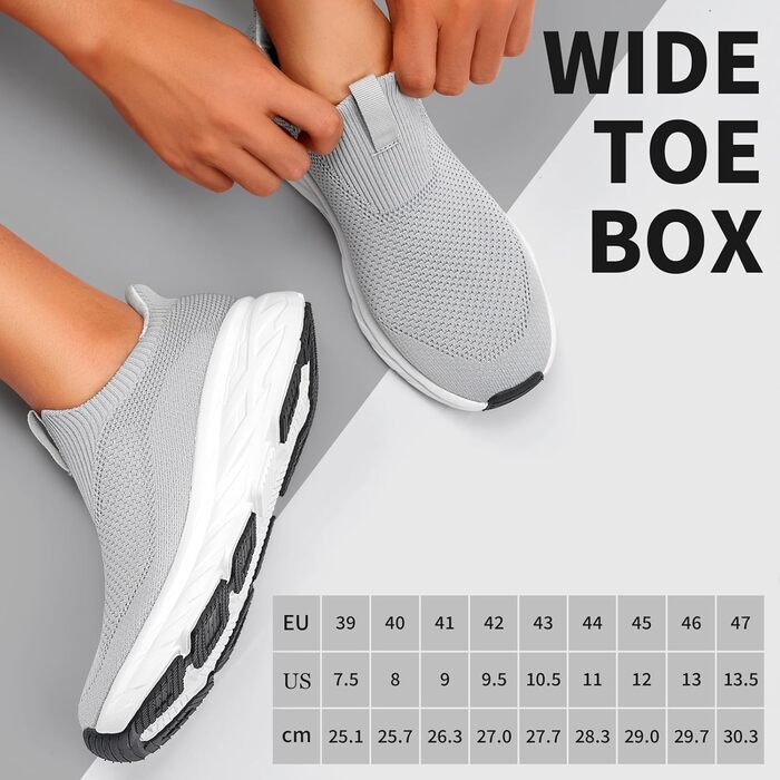 Сліпони чоловічі Sosenfer без шнурків: спортивні кросівки для бігу, фітнесу, прогулянок (1646 світло-зелений, 44 EU)