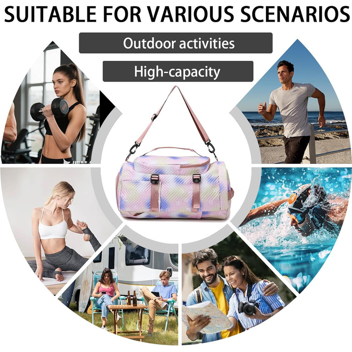 Спортивна сумка AUNGKWANG для дівчаток, рожева: водонепроникна, з відділенням для взуття та мокрих речей