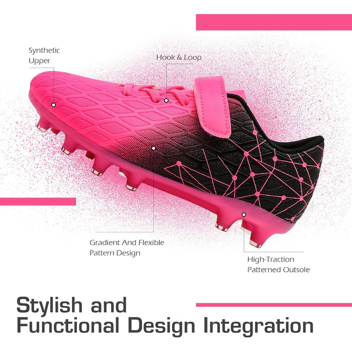 Дитячі футбольні бутси DimaiGlobal для залу та вулиці (штучний газон) - рожеві, 34 EU