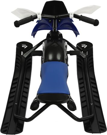 Дитячий/дорослий санчата з гальмами, автоматичним тросом, кермом та амортизаторами, вантажопідйомність 80 кг, санчата-санки Skibob (Blua)