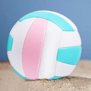 Волейбольний м'яч Perfeclan стандартного розміру 5 для залу, ігор та відпочинку (рожевий, зелений, білий) з насосом