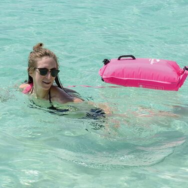 Надувна рятувальна жилетка Naturehike 18L з водонепроникним мішком для сухого зберігання, для плавання, триатлону, снорклінгу та рафтингу, ультралегка, флуоресцентний маджента