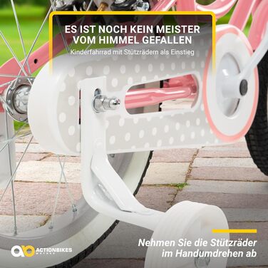 Дитячий велосипед Actionbikes Starlight 12/16/20 дюймів, V-Brake, для хлопчиків і дівчаток, з крилами, для дітей 2-9 років