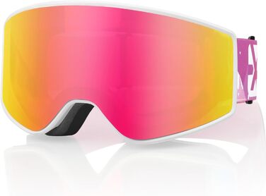 Набір лижних масок EXP VISION для батьків та дітей, антифог, 100% UV захист, OTG, рожевий колір, сноуборд- та лижна маска для чоловіків, жінок, підлітків і дітей