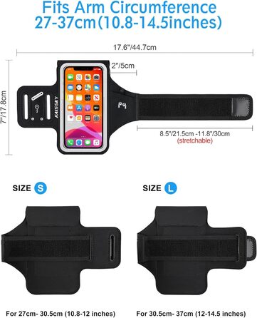 Спортивний браслет для телефону на руку: підходить для iPhone 16/15/14/13/12 Pro Max, Galaxy S25 S24. З кишенькою для навушників, для бігу та фітнесу.