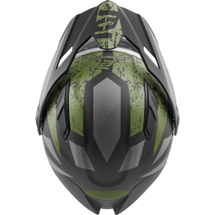Шолом мотоциклетний Bogotto FG-102 Safari Fiberglas, чорний/сірий/зелений, M