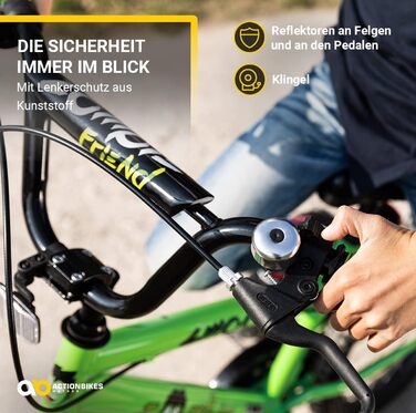 Дитяче велосипед Actionbikes Zombie 20 дюймів: V-Brake гальма, захист від бруду, для дітей 2-9 років