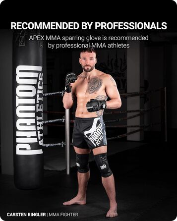 Рукавички боксерські Phantom Apex MMA | Професійні рукавички для спарингу, бою, боксу, фріфайту, чорні S/M