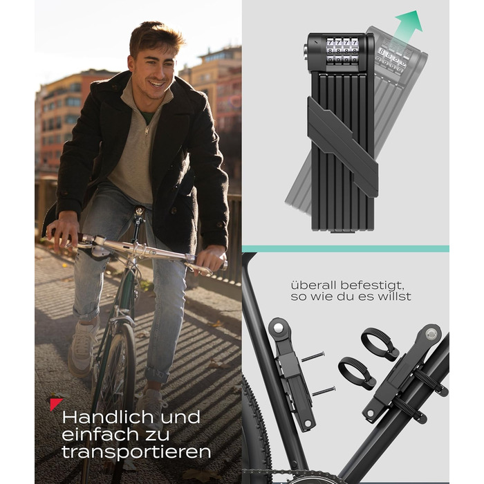 IMPACT® FlexLock 15 - Преміум складне велозамкe з високим рівнем безпеки. Довжина 120 см, витримує до 1,5 тонни. Замок з ключем/кодом.