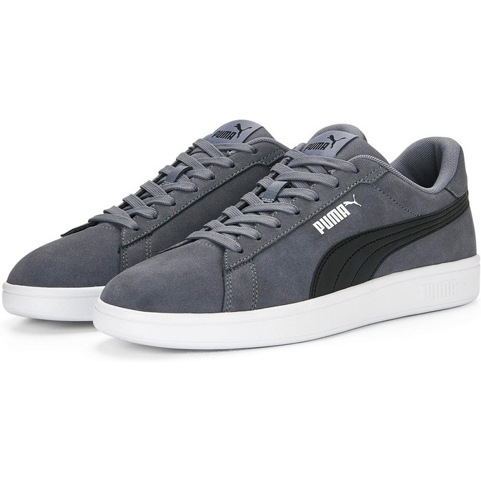 Кросівки Puma Smash V2 Low-Top унісекс, сірі з чорним та білим (Gray Tile/Black/White), розмір 44.5 EU