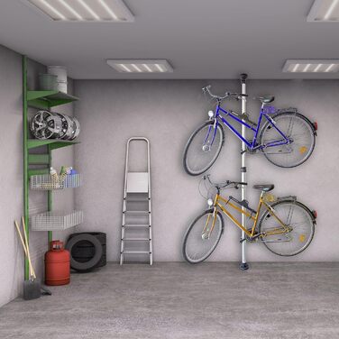 Тeleskop-fahrradhalterung Relaxdays для 2 велосипедів, регульований, срібно-чорний, STANDARD (160-340 см)