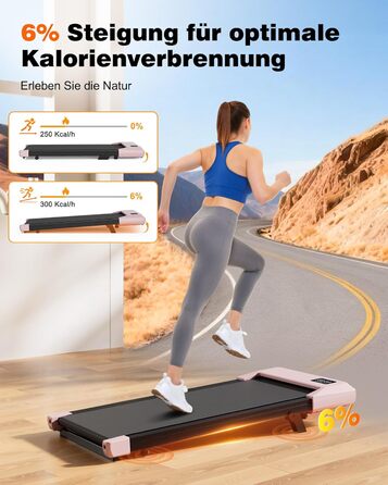 Бігова доріжка Superun Walking Pad для дому та офісу, максимальна вага 159 кг, з режимом тренувань, мобільним додатком та віртуальними трасами, безшумна