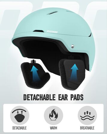 Шкільний захисний комплект для шолома Skihel, регульований вентильований захист для шолома, підходить для зимових видів спорту, сноубордингу, катання на лижах, вітрозахисний, підходить для підлітків (білий, teal, S)
