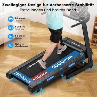 Бігова доріжка для дому складний з автоматичним нахилом, Walking Pad 14KM/H, біговий доріжка з 3.0-PS двигуном, 12 попередньо встановлених програм та фітнес-додаток, обладнання для фітнесу, вантажопідйомність 160Kg, чорний