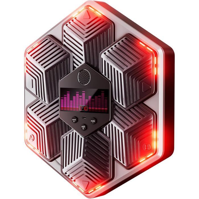 Музична боксерська машина для дорослих - 16 швидкостей, 14 режимів, Bluetooth, LED-підсвічування, з підрахунком ударів