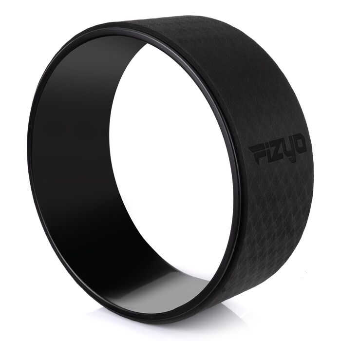 Колесо для йоги Fizyo Yoga Wheel – для розтяжки спини та полегшення болю – стабільне, неслизьке – для йоги, пілатесу, розтяжки (Чорний, 32 см)