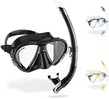 Набір для дайвінгу та снорклінгу Cressi Matrix Combo + трубка Gamma, універсальний розмір, чорний