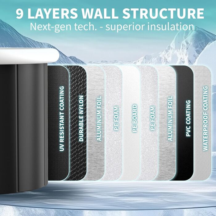 Коричнева ванна для криотерапії Cold Plunge Pro Next Gen - для спортсменів, ізольована, портативна, для відновлення