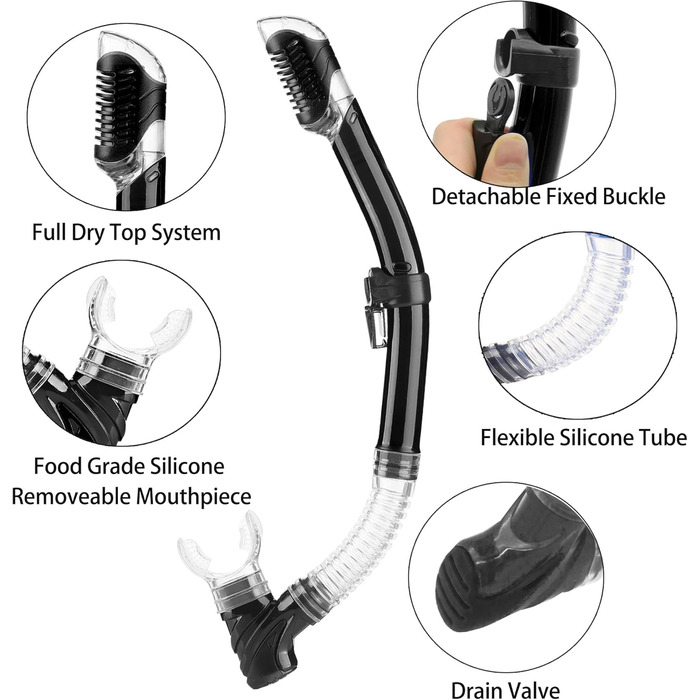 Набір для снорклінгу для дорослих з ластами, маскою та сухим трубкою, сумка в комплекті