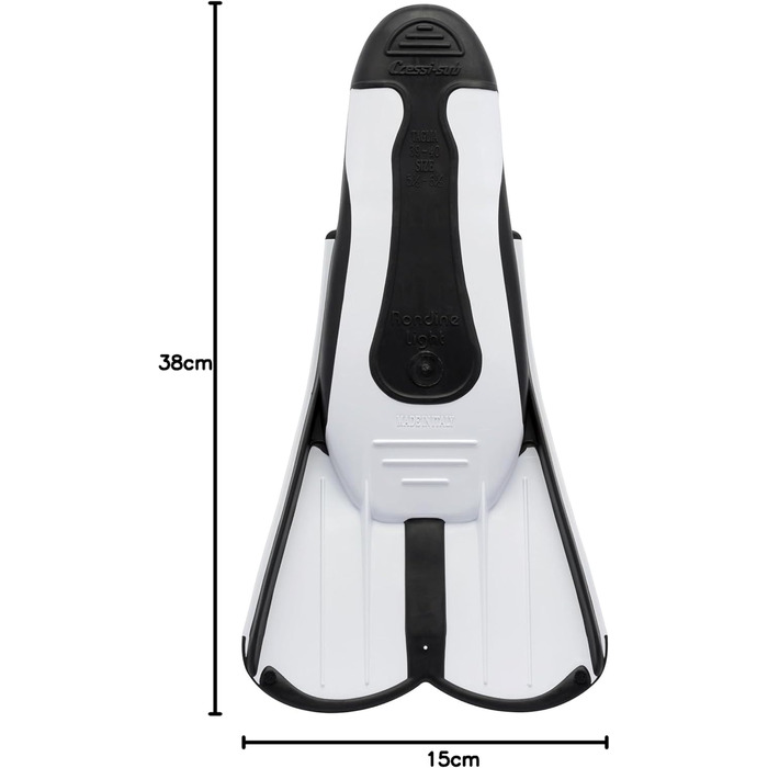 Cressi Light Fins – Короткі ласти для снорклінгу та плавання. Білі, 39/40. Ефективне тренування м'язів, міцні та зручні для подорожей.