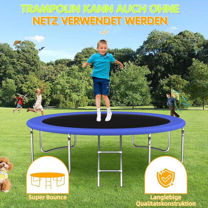 Батут Redkid Outdoor 305 см з сіткою, драбиною та баскетбольним кільцем, 440 фунтів