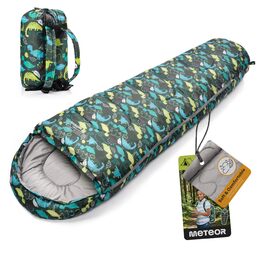 Дитячий спальний мішок Meteor Premium з рюкзаком, Ultralight, для кемпінгу та подорожей, Dino
