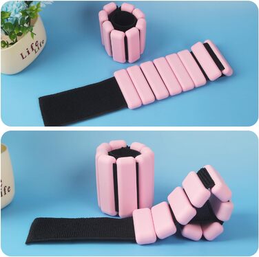Набір манжет для ніг та зап'ястків BUCOMTU (2 шт.) - рожевий. Ідеально для йоги, танців, пілатесу, кардіо та ходьби